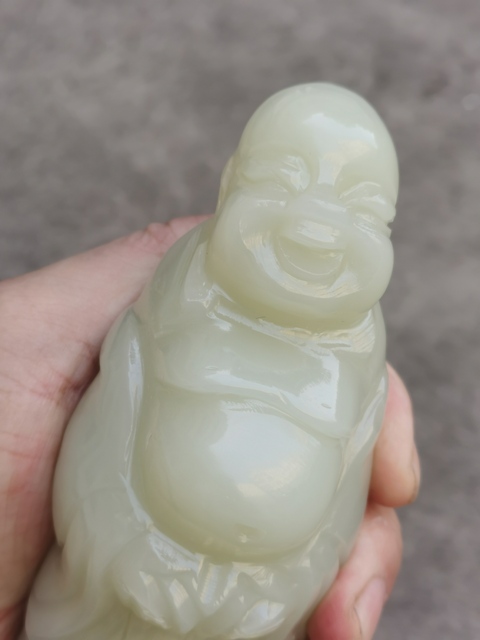 古玩玉器現代阿富汗玉(大理石)米勒像真品鑒賞圖
