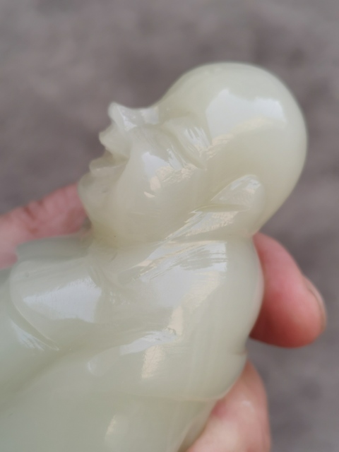 古玩玉器現代阿富汗玉(大理石)米勒像真品鑒賞圖
