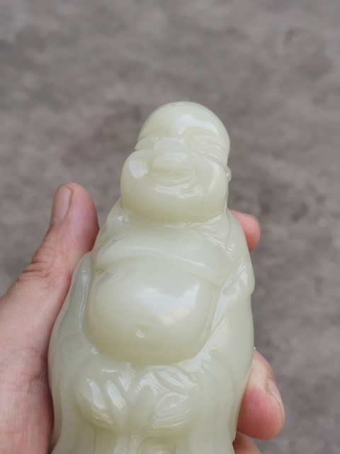 古玩玉器現代阿富汗玉(大理石)米勒像真品鑒賞圖