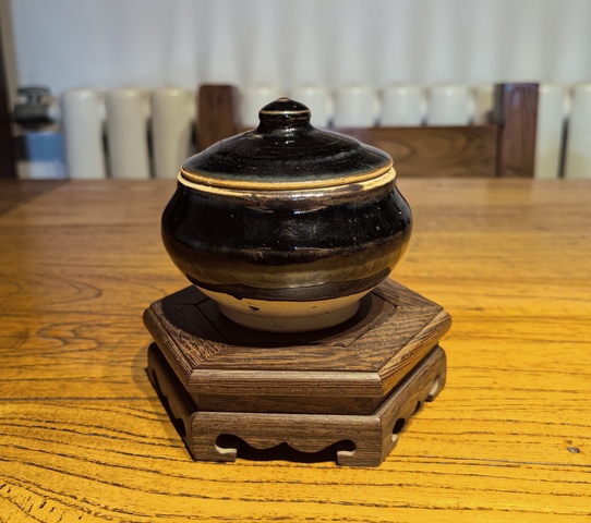 古玩陶瓷元燕川窯黑釉茶入拍賣,當前價格68元
