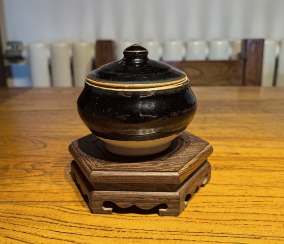 古玩陶瓷元燕川窯黑釉茶入拍賣,當前價格68元