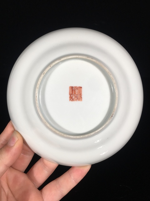 古玩陶瓷無雙譜粉彩盤真品鑒賞圖