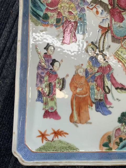 古玩陶瓷人物紋粉彩盤真品鑒賞圖