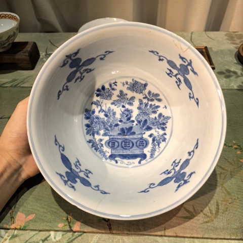 古玩陶瓷康熙青花碗真品鑒賞圖
