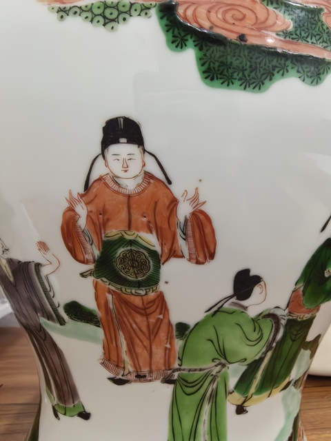 古玩陶瓷五彩將軍罐真品鑒賞圖
