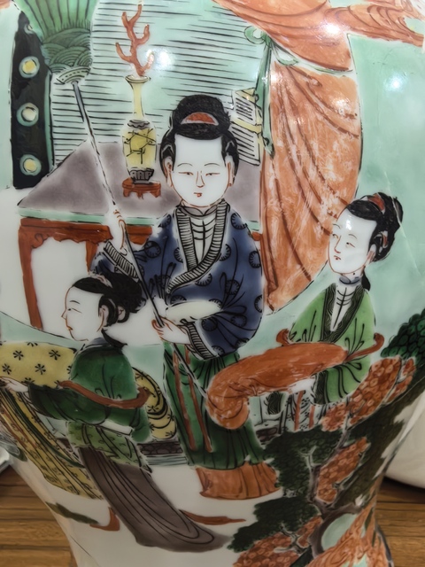 古玩陶瓷五彩將軍罐真品鑒賞圖