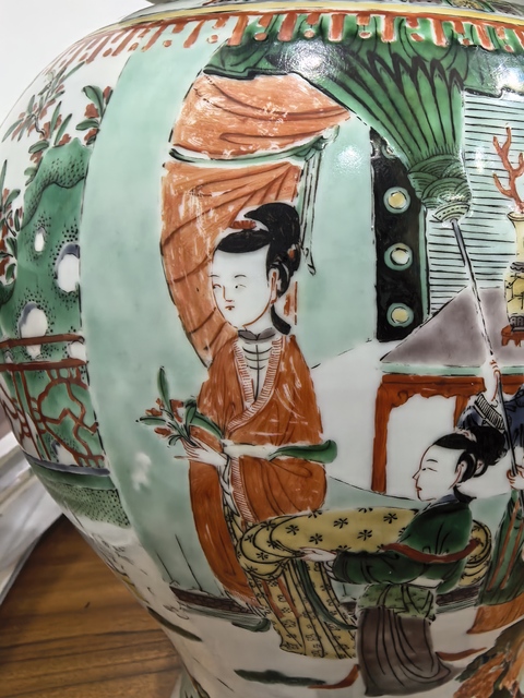 古玩陶瓷五彩將軍罐真品鑒賞圖
