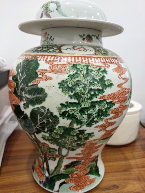 古玩陶瓷五彩將軍罐真品鑒賞圖