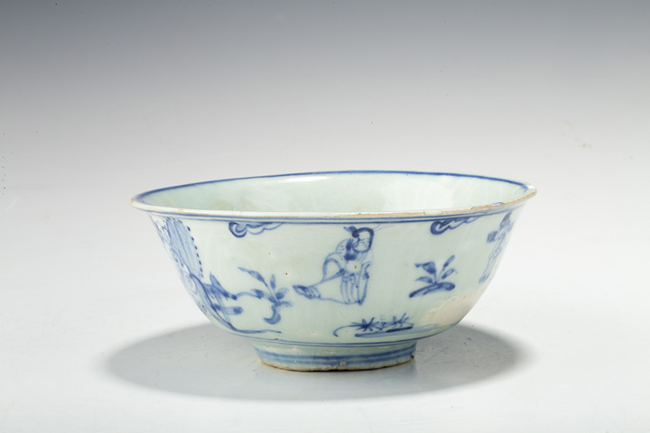 古玩陶瓷明中·青花高士圖碗拍賣,當前價格688元