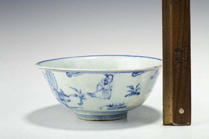 古玩陶瓷明中·青花高士圖碗拍賣,當前價格688元