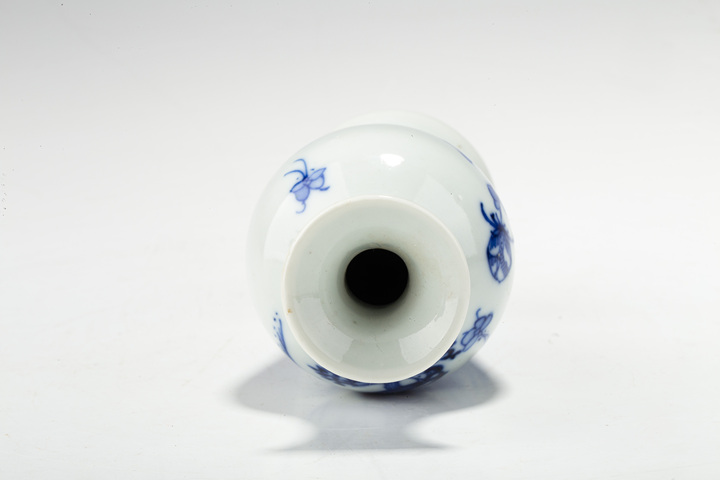 古玩陶瓷清晚·青花花鳥紋小觀音瓶一對拍賣,當前價格2444元