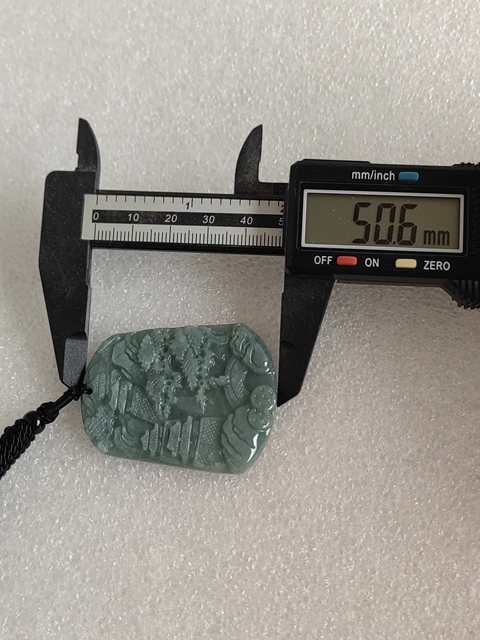 古玩玉器天然翡翠雕“山水牌”真品鑒賞圖