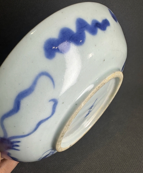 古玩陶瓷龍紋青花盤真品鑒賞圖