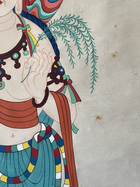古玩字畫張大千佛像立軸真品鑒賞圖