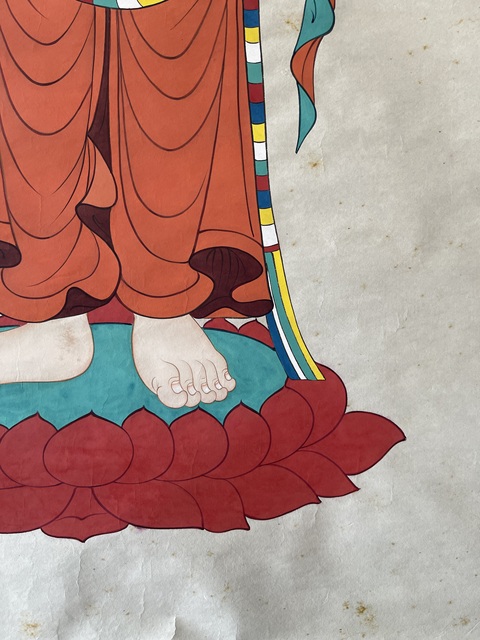 古玩字畫張大千佛像立軸真品鑒賞圖