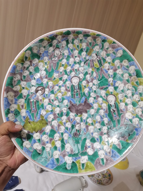 古玩陶瓷雙圈足盤真品鑒賞圖