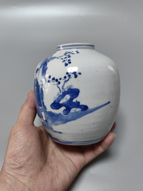 古玩陶瓷晚清青花罐真品鑒賞圖