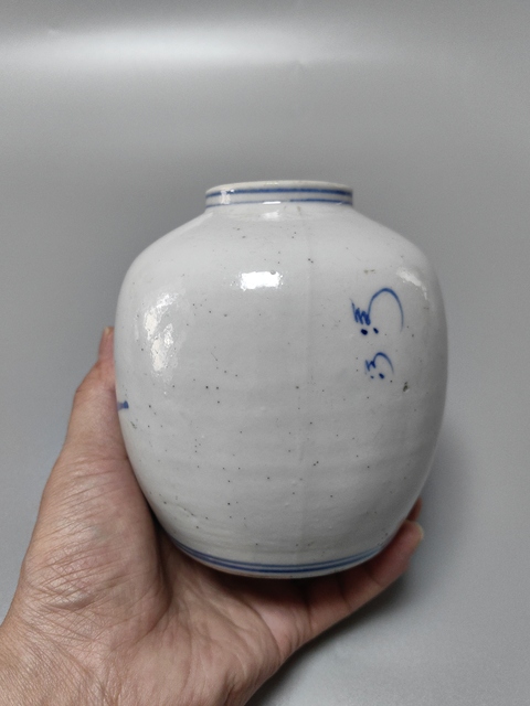 古玩陶瓷晚清青花罐真品鑒賞圖