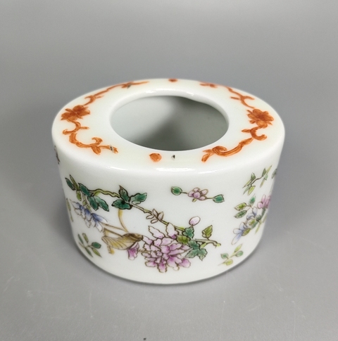 古玩陶瓷粉彩蟲草紋溫酒器真品鑒賞圖
