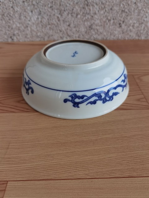 古玩陶瓷花果紋青花盤拍賣,當前價格220元