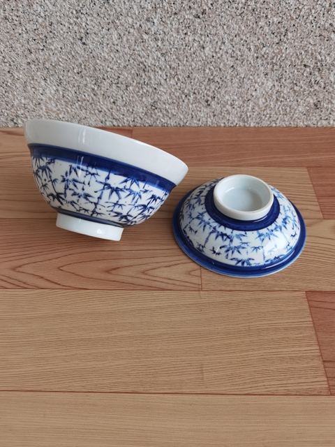 古玩陶瓷青花竹紋蓋碗拍賣,當前價格298元