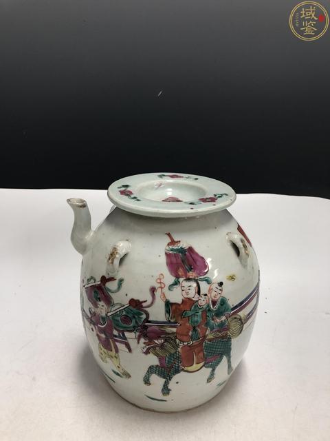 古玩陶瓷清晚·粉彩麒麟送子紋四系大茶壺拍賣,當前價格2188元