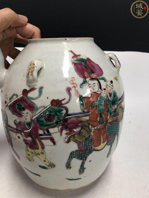 古玩陶瓷清晚·粉彩麒麟送子紋四系大茶壺拍賣,當前價格2188元