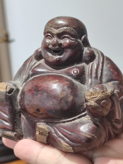 古玩雜項木雕彌勒佛真品鑒賞圖