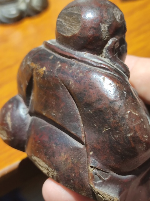 古玩雜項木雕彌勒佛真品鑒賞圖