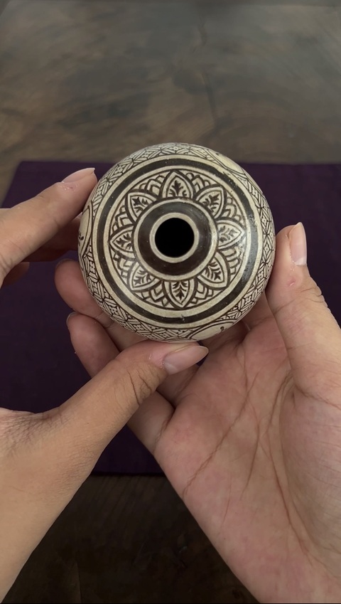 古玩陶瓷吉州窯白底黑花水盂真品鑒賞圖