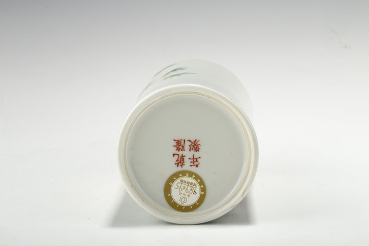 古玩陶瓷民國·粉彩花竹紋筆筒拍賣,當前價格2384元