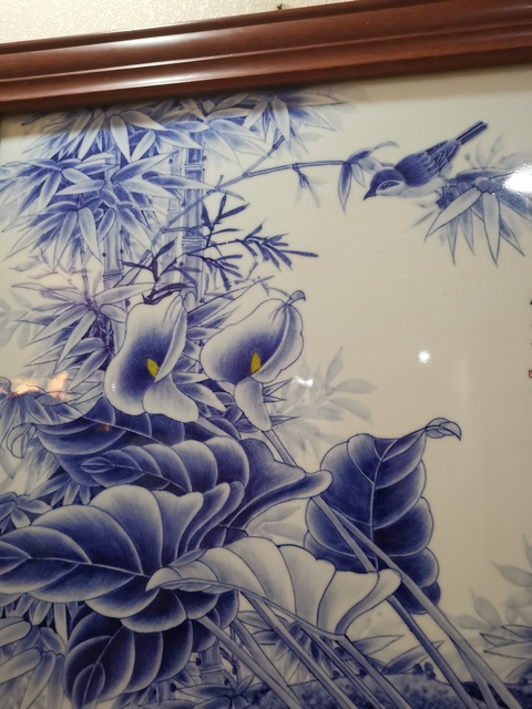 古玩陶瓷花鳥紋瓷板畫真品鑒賞圖