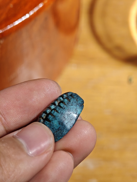 古玩玉器松石仿古貝幣型件真品鑒賞圖