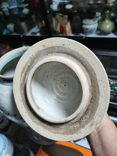 古玩陶瓷山水紋青花將軍罐真品鑒賞圖