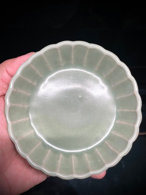 古玩陶瓷元龍泉窯蔗段洗真品鑒賞圖