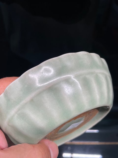 古玩陶瓷元龍泉窯蔗段洗真品鑒賞圖