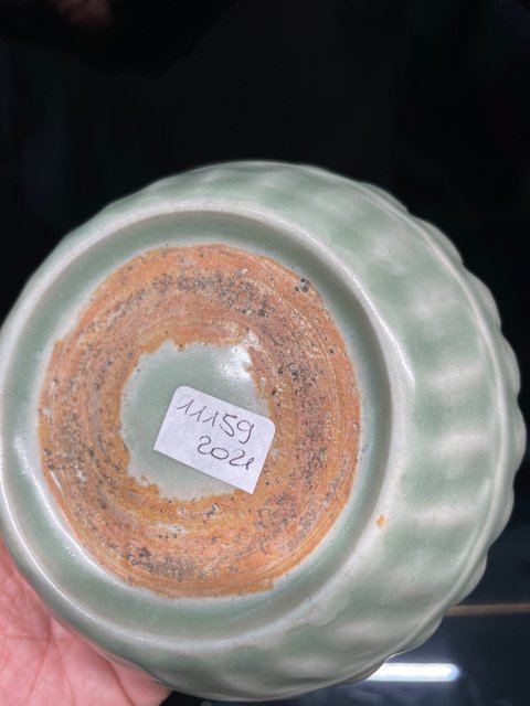 古玩陶瓷元龍泉窯蔗段洗真品鑒賞圖