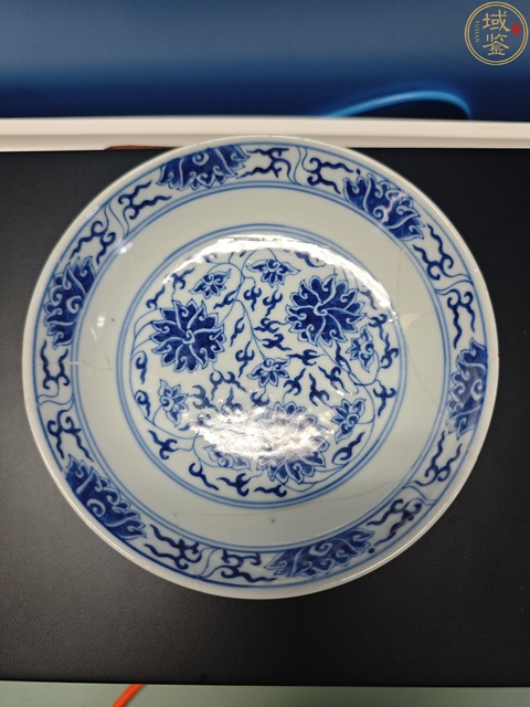 古玩陶瓷光緒青花纏枝蓮紋盤真品鑒賞圖