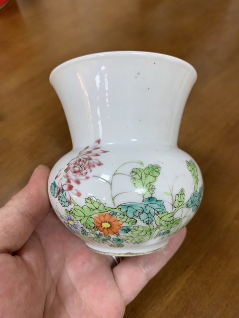 古玩陶瓷粉彩耄耋圖渣斗真品鑒賞圖