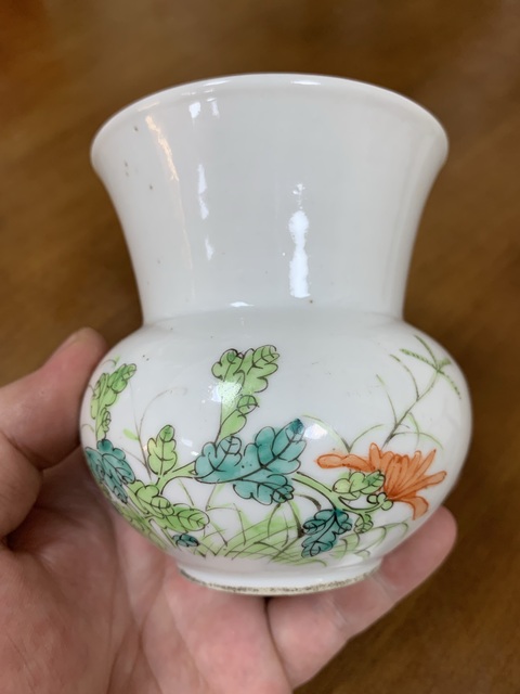 古玩陶瓷粉彩耄耋圖渣斗真品鑒賞圖