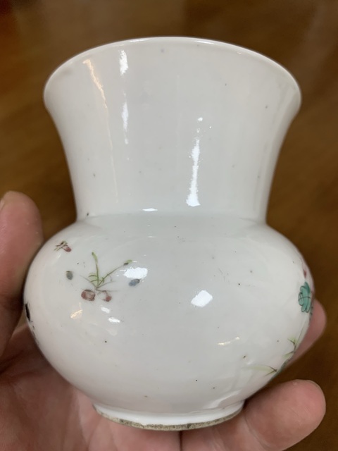 古玩陶瓷粉彩耄耋圖渣斗真品鑒賞圖