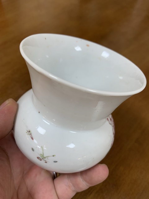古玩陶瓷粉彩耄耋圖渣斗真品鑒賞圖