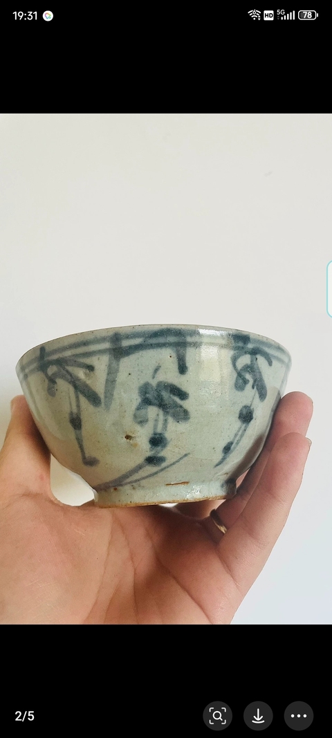 古玩陶瓷青花花卉紋碗真品鑒賞圖