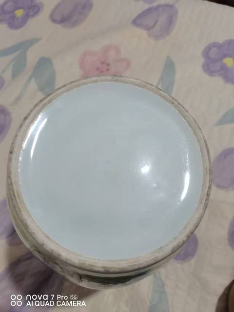 古玩陶瓷粉彩花卉紋撇口瓶真品鑒賞圖