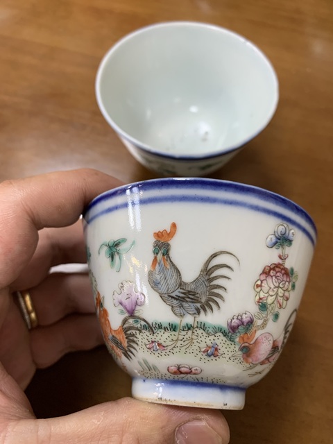 古玩陶瓷青花粉彩杯真品鑒賞圖
