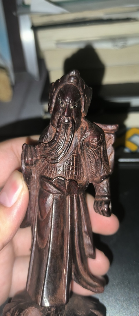 古玩雜項(xiàng)關(guān)公木雕真品鑒賞圖