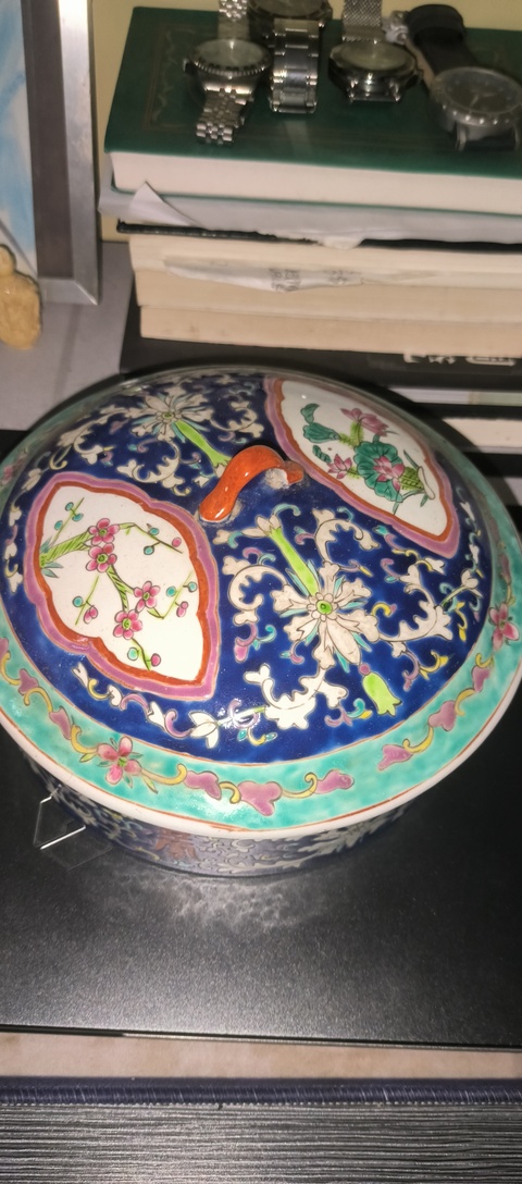 古玩陶瓷創匯粉彩節盒真品鑒賞圖