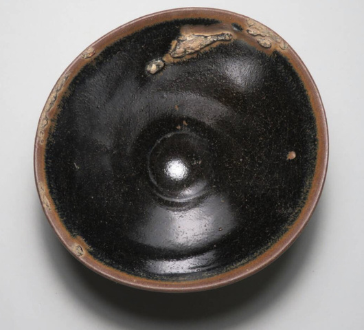 古玩陶瓷建窯黑釉茶盞真品鑒賞圖