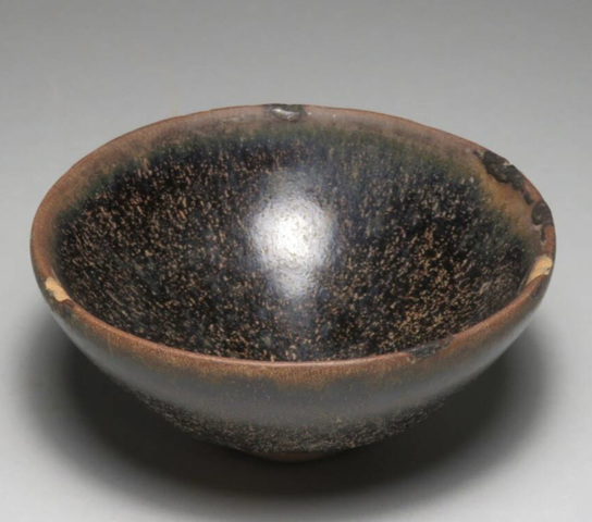 古玩陶瓷建窯芝麻釉茶盞真品鑒賞圖