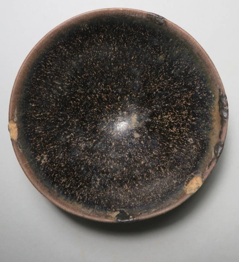 古玩陶瓷建窯芝麻釉茶盞真品鑒賞圖